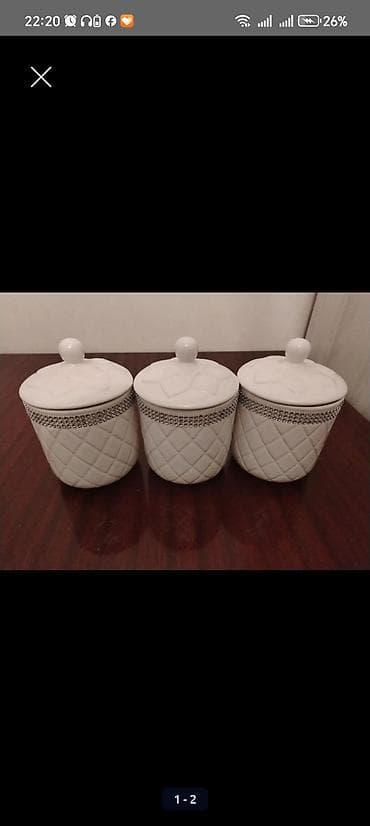 Keramika ədviyyat/qənd qabları dəsti – 3 ədəd - Material: keramik - lalafo.az -da Keramika ədviyyat/qənd qabları dəsti – 3 ədəd - Material: keramik -