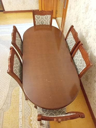 Qonaq otağı üçün, Oval masa, 6 stul lalafo.az -da Qonaq otağı üçün, Oval masa, 6 stul