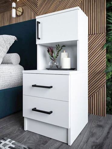 Ağ rəngli çoxfunksiyalı yataq yanı tumbası - Minimalist, müasir lalafo.az -da Ağ rəngli çoxfunksiyalı yataq yanı tumbası - Minimalist, müasir