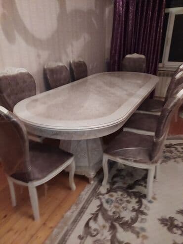 Qonaq otağı üçün, Yeni, Açılmayan, Oval masa, 8 stul lalafo.az -da Qonaq otağı üçün, Yeni, Açılmayan, Oval masa, 8 stul