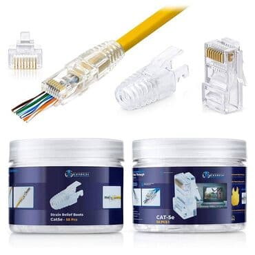 Pass Through CAT5e RJ45 connector / Şəbəkə konnektorları 50 ədəd ✅ lalafo.az -da Pass Through CAT5e RJ45 connector / Şəbəkə konnektorları 50 ədəd ✅