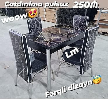 Mətbəx masa ( üstü şüşə) + 4 stull dəst‼ *İstənilən dəsti seç pulunu lalafo.az -da Mətbəx masa ( üstü şüşə) + 4 stull dəst‼ *İstənilən dəsti seç pulunu