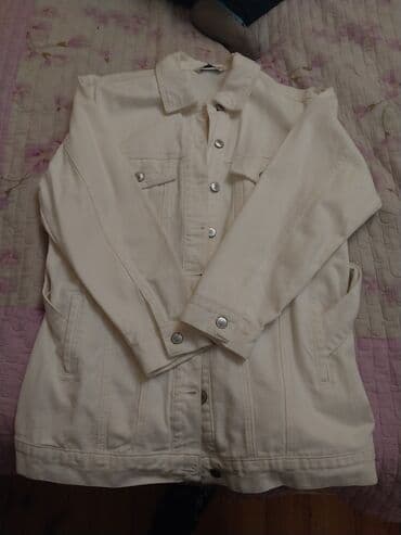 Ağ rəngli denim/kətan qarışımlı cins gödəkcə. Xüsusiyyətlər: - lalafo.az -da Ağ rəngli denim/kətan qarışımlı cins gödəkcə. Xüsusiyyətlər: -