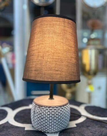 Masaüstü abajur – keramika gövdəli, parça şapkali - Dizayn: Silindrik lalafo.az -da Masaüstü abajur – keramika gövdəli, parça şapkali - Dizayn: Silindrik