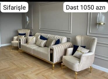 Yeni, Divan, 2 kreslo, Bazasız, Açılmayan lalafo.az -da Yeni, Divan, 2 kreslo, Bazasız, Açılmayan