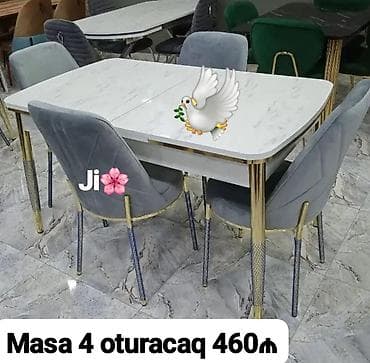 Mətbəx üçün, Yeni, Açılan, Dördbucaq masa, 4 stul lalafo.az -da Mətbəx üçün, Yeni, Açılan, Dördbucaq masa, 4 stul