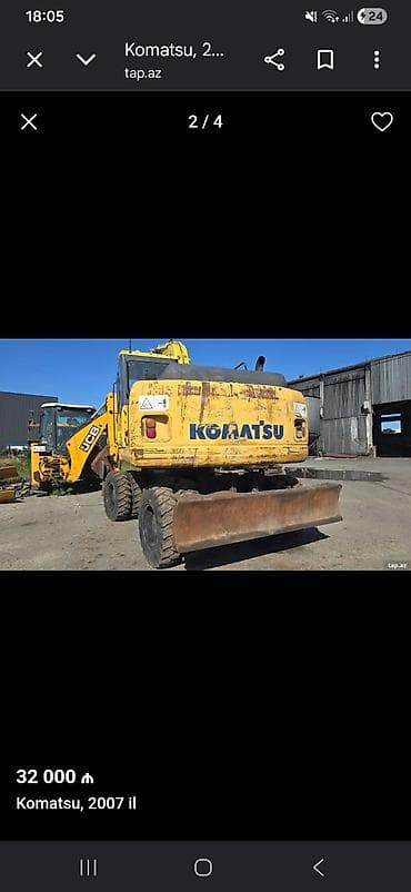 Tecili satılır Komatsu təkərli ekskavator, 2007 il. - Brend/model at lalafo.az Tecili satılır Komatsu təkərli ekskavator, 2007 il. - Brend/model