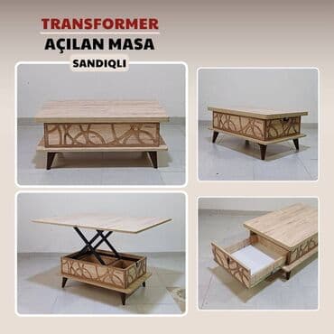 Jurnal masası, Yeni, Transformer, Laminat, Dördbucaq masa lalafo.az -da Jurnal masası, Yeni, Transformer, Laminat, Dördbucaq masa