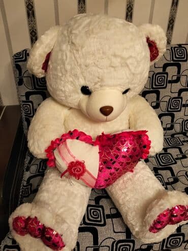 Böyük ölçülü plyuş ayı oyuncaq - Rəng: krem-ağ gövdə, qəhvəyi burun lalafo.az -da Böyük ölçülü plyuş ayı oyuncaq - Rəng: krem-ağ gövdə, qəhvəyi burun