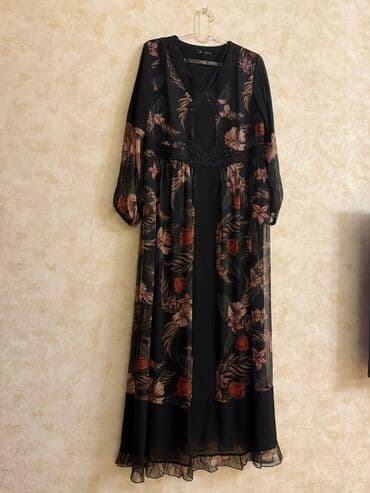 Zərif çiçək naxışlı maxi don - Rəng: qara əsas, tünd qəhvəyi və boz lalafo.az -da Zərif çiçək naxışlı maxi don - Rəng: qara əsas, tünd qəhvəyi və boz