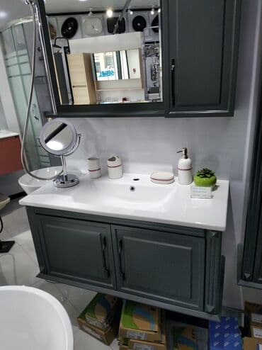 Мойдодыры: Tünd boz rəngli, divara bərkidilən vann otağı dəsti, ağ keramik Çanaq at lalafo.az — 3 Мойдодыры: Tünd boz rəngli, divara bərkidilən vann otağı dəsti, ağ keramik Çanaq — 3