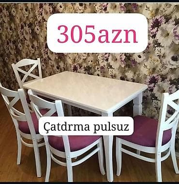 Mətbəx üçün, Yeni, Açılmayan, Kvadrat masa, 4 stul lalafo.az -da Mətbəx üçün, Yeni, Açılmayan, Kvadrat masa, 4 stul