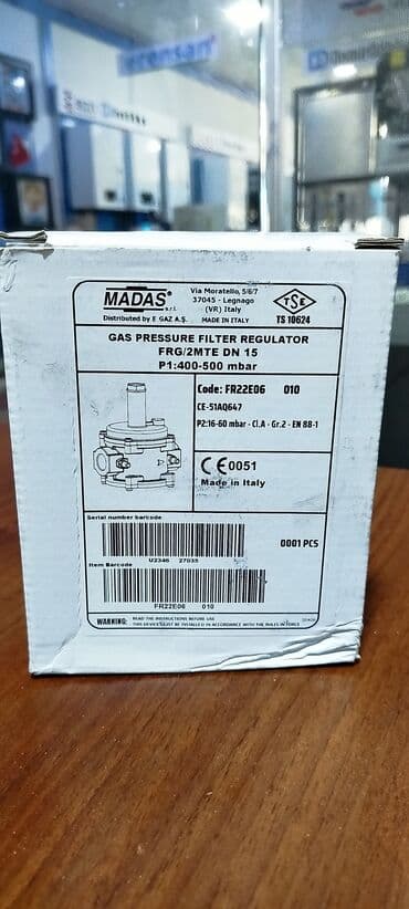 Mətbəx kranları: MADAS FRG/2MTE DN 15 – Qaz təzyiqi filtri və reduktoru Texniki lalafo.az -da — 2 Mətbəx kranları: MADAS FRG/2MTE DN 15 – Qaz təzyiqi filtri və reduktoru Texniki — 2