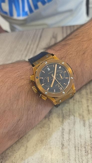Hublot üslubunda qol saatı - Korpus: qızılı tonlu metal, ön bezel 6 lalafo.az -da Hublot üslubunda qol saatı - Korpus: qızılı tonlu metal, ön bezel 6