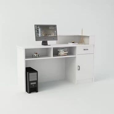 Ağ rəngli funksional iş masası - Geniş üst səth: monitor, noutbuk və lalafo.az -da Ağ rəngli funksional iş masası - Geniş üst səth: monitor, noutbuk və