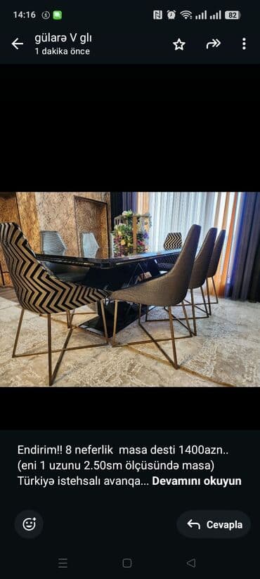 Endirim!! 8 neferlik masa desti 1400azn. (eni 1 uzunu 2.50sm lalafo.az -da Endirim!! 8 neferlik masa desti 1400azn. (eni 1 uzunu 2.50sm