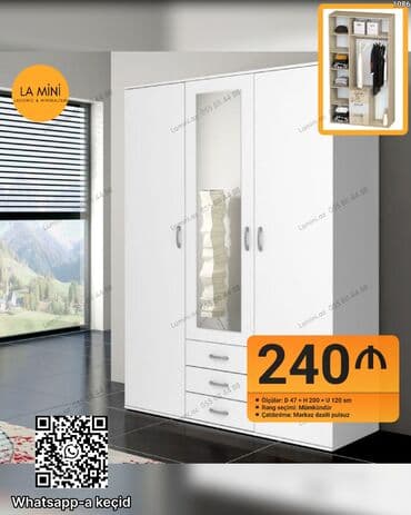 Açılan, 3 qapılı Düz dolab, Qarderob, paltar dolabı lalafo.az -da Açılan, 3 qapılı Düz dolab, Qarderob, paltar dolabı