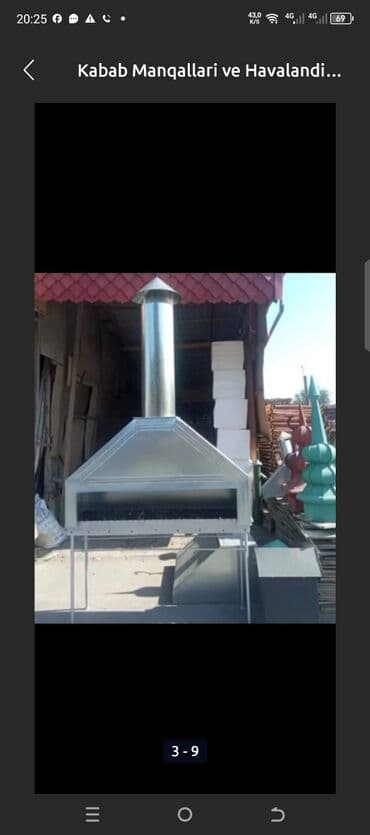 Metal manqal və tüstüçıxaran başlıqla komplektləşdirilmiş kebab lalafo.az -da Metal manqal və tüstüçıxaran başlıqla komplektləşdirilmiş kebab