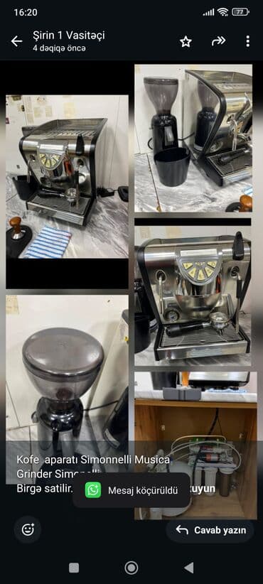 Kofe aparatı Simonnelli Musica Grinder Simonelli Birgə satilir. Dəst lalafo.az -da Kofe aparatı Simonnelli Musica Grinder Simonelli Birgə satilir. Dəst