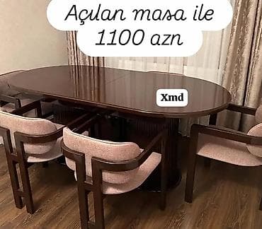 Açılan yemək masası dəsti - Oval formalı, açılıb-büzülən masa: qonaq lalafo.az -da Açılan yemək masası dəsti - Oval formalı, açılıb-büzülən masa: qonaq