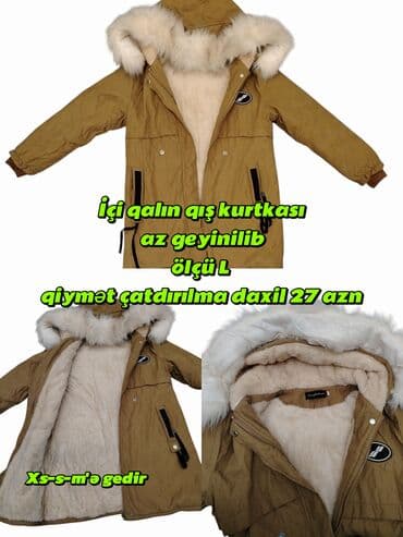 Qalın qış kurtkası Az istifadə olunub, ölçü L (xs-s-m'ə də gedir) Real lalafo.az -da Qalın qış kurtkası Az istifadə olunub, ölçü L (xs-s-m'ə də gedir) Real