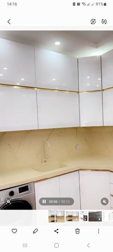 Müasir mətbəx mebeli komplekti - Dizayn: Parlaq ağ (high-gloss) lalafo.az -da Müasir mətbəx mebeli komplekti - Dizayn: Parlaq ağ (high-gloss)