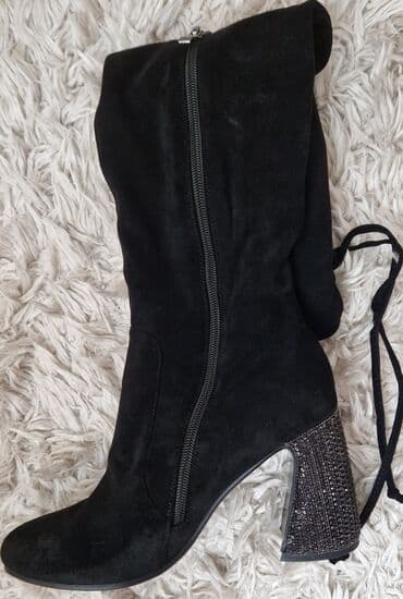 Qadın dizüstü çəkmələr – qara süet (nabuk) - Model: dizüstü lalafo.az -da Qadın dizüstü çəkmələr – qara süet (nabuk) - Model: dizüstü