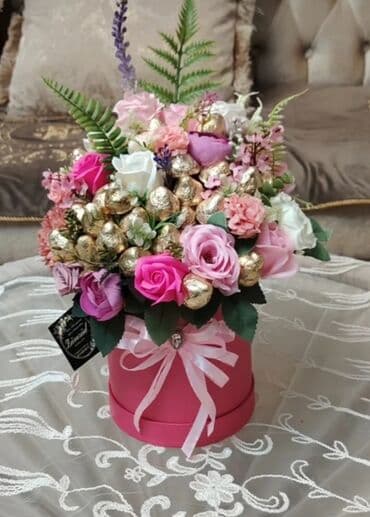 Şokolad və güllərdən ibarət hədiyyə kompozisiyası - Şık, silindr lalafo.az -da Şokolad və güllərdən ibarət hədiyyə kompozisiyası - Şık, silindr