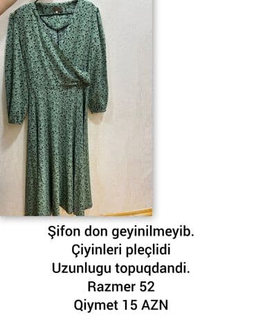 Şifon don – yaşıl rəngdə, xırda naxışlı. - Üst hissə kəsişən (wrap) lalafo.az -da Şifon don – yaşıl rəngdə, xırda naxışlı. - Üst hissə kəsişən (wrap)