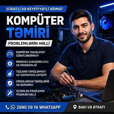 Kompüter yavaşıyır və ya açılmır? Səs-küy, donma və ya qızma problemi lalafo.az -da Kompüter yavaşıyır və ya açılmır? Səs-küy, donma və ya qızma problemi