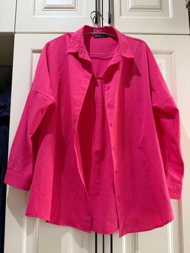 Qadın köynəyi – parlaq çəhrayı rəngdə, oversize/freeshape kəsim. - lalafo.az -da Qadın köynəyi – parlaq çəhrayı rəngdə, oversize/freeshape kəsim. -