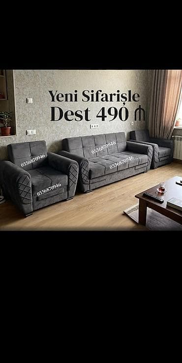 Yeni, Divan, 2 kreslo, Bazalı, Açılan lalafo.az -da Yeni, Divan, 2 kreslo, Bazalı, Açılan