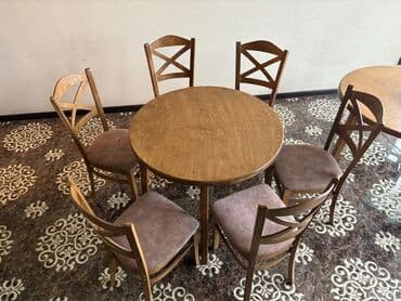 Qonaq otağı üçün, İşlənmiş, Açılmayan, Yumru masa, 6 stul lalafo.az -da Qonaq otağı üçün, İşlənmiş, Açılmayan, Yumru masa, 6 stul