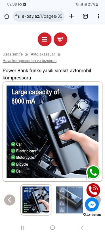 Batıq çıxaran alət: Poverbankli kompressor tekerdolduran hem telefonun zaryatkasin lalafo.az -da — 1 Batıq çıxaran alət: Poverbankli kompressor tekerdolduran hem telefonun zaryatkasin — 1