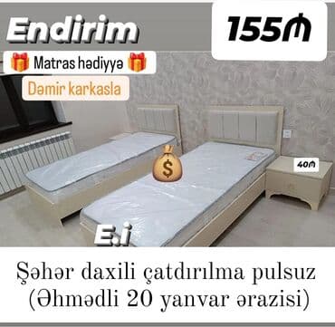 Yeni, Təknəfərlik çarpayı, Matras ilə lalafo.az -da Yeni, Təknəfərlik çarpayı, Matras ilə