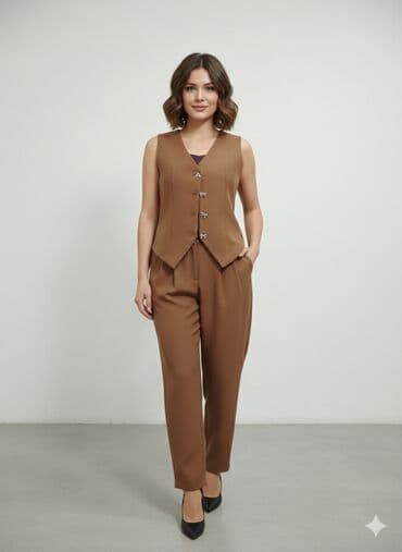 Qadın iki hissəli kostyum – jilet və şalvar - Rəng: karamelli/qəhvəyi lalafo.az -da Qadın iki hissəli kostyum – jilet və şalvar - Rəng: karamelli/qəhvəyi