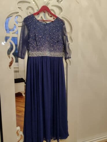 Şık gecə/libas – tünd göy rəngdə uzun don - Model: Uzun, axıcı lalafo.az -da Şık gecə/libas – tünd göy rəngdə uzun don - Model: Uzun, axıcı