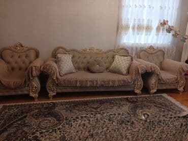 İşlənmiş, Klassik divan, 2 kreslo, Bazasız, Açılmayan lalafo.az -da İşlənmiş, Klassik divan, 2 kreslo, Bazasız, Açılmayan