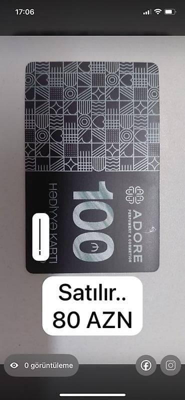 Adore Perfumery & Cosmetics hədiyyə kartı – 100 AZN balanslı. - lalafo.az -da Adore Perfumery & Cosmetics hədiyyə kartı – 100 AZN balanslı. -