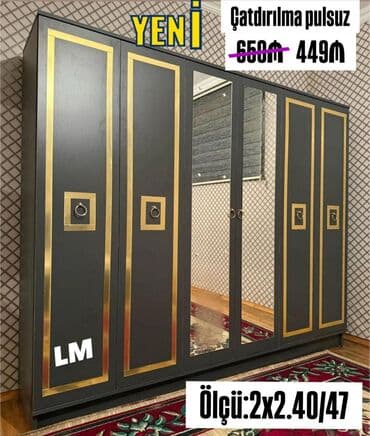 Yeni, Açılan, 6 qapı Düz dolab, Qarderob, paltar dolabı lalafo.az -da Yeni, Açılan, 6 qapı Düz dolab, Qarderob, paltar dolabı