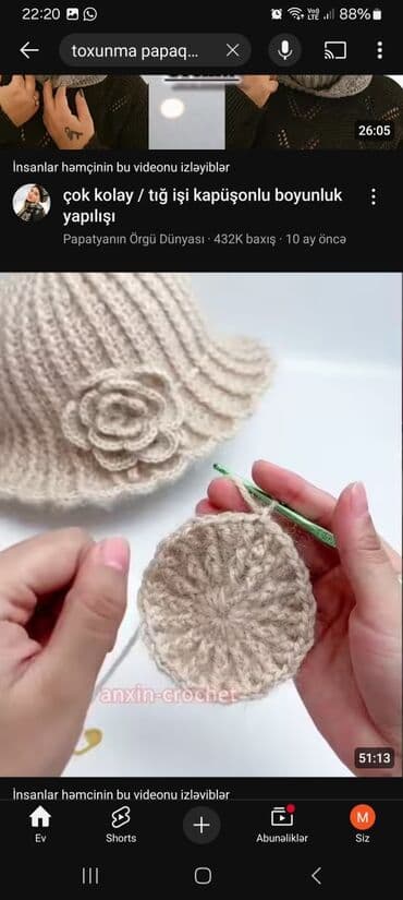 Xüsusi toxunuşla hazırlanmış əl işi toxunma papaq - Model: geniş lalafo.az -da Xüsusi toxunuşla hazırlanmış əl işi toxunma papaq - Model: geniş