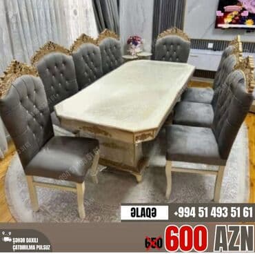 Qonaq otağı üçün, Yeni, Açılmayan, Dördbucaq masa, 8 stul lalafo.az -da Qonaq otağı üçün, Yeni, Açılmayan, Dördbucaq masa, 8 stul