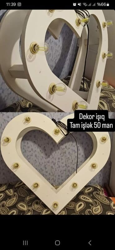 Ürünün təsviri: - Ürək formasında dekorativ işıq paneli - Ağ rəngli lalafo.az -da Ürünün təsviri: - Ürək formasında dekorativ işıq paneli - Ağ rəngli