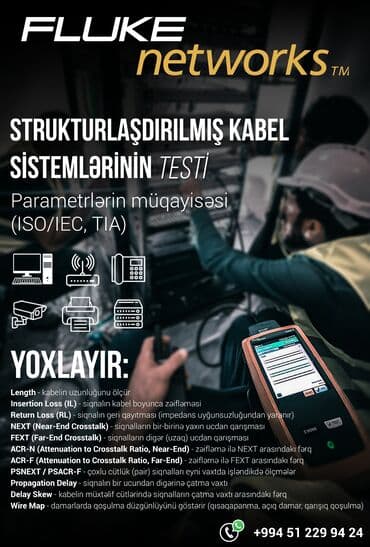 Multimetrlər və testerlər: FLUKE Networks ilə strukturlaşdırılmış kabel sistemlərinin testi və lalafo.az -da — 2 Multimetrlər və testerlər: FLUKE Networks ilə strukturlaşdırılmış kabel sistemlərinin testi və — 2