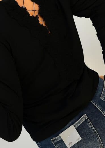 Qadın uzunqollu bluz - Rənglər: qara, ağ, tünd qəhvəyi - Arxa hissədə lalafo.az -da Qadın uzunqollu bluz - Rənglər: qara, ağ, tünd qəhvəyi - Arxa hissədə