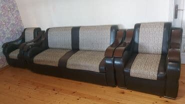 İşlənmiş, Divan, 2 kreslo, Bazalı, Açılan lalafo.az -da İşlənmiş, Divan, 2 kreslo, Bazalı, Açılan