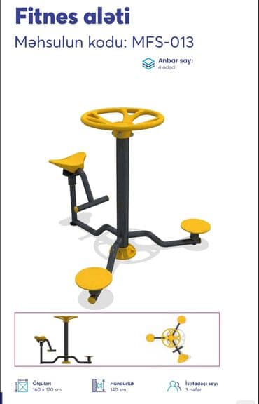 Dəbilqələr: Açıq hava fitnes avadanlıqları – sarı/qrafit rəng palitrası, metal lalafo.az -da — 15 Dəbilqələr: Açıq hava fitnes avadanlıqları – sarı/qrafit rəng palitrası, metal — 15