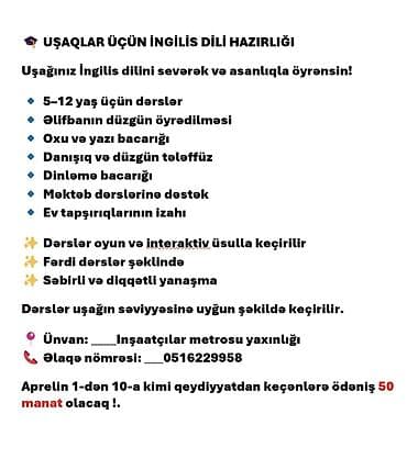 Xarici dil kursu, İngilis dili, Uşaqlar üçün lalafo.az -da Xarici dil kursu, İngilis dili, Uşaqlar üçün