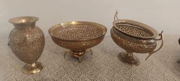 Qızılı mozaika naxışlı 3-lü dekor dəsti - Tərkib: 1 ədəd vazə, 1 ədəd lalafo.az -da Qızılı mozaika naxışlı 3-lü dekor dəsti - Tərkib: 1 ədəd vazə, 1 ədəd