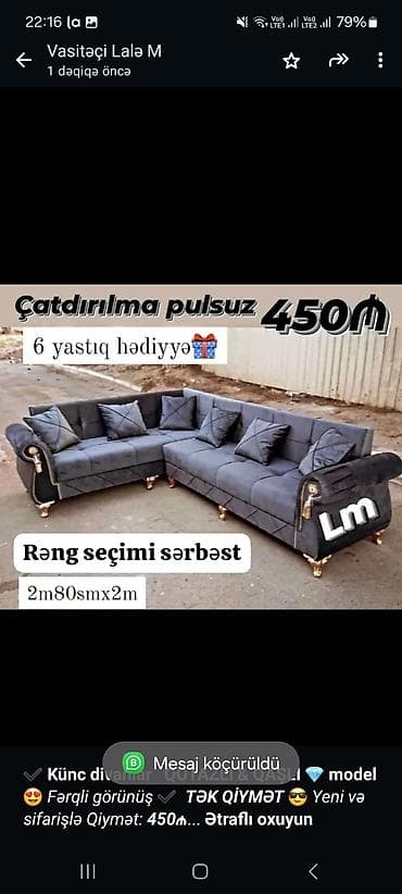 Künc divan, Qonaq otağı üçün lalafo.az -da Künc divan, Qonaq otağı üçün